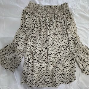 Chic Polka Dot Off-Shoulder Blouse